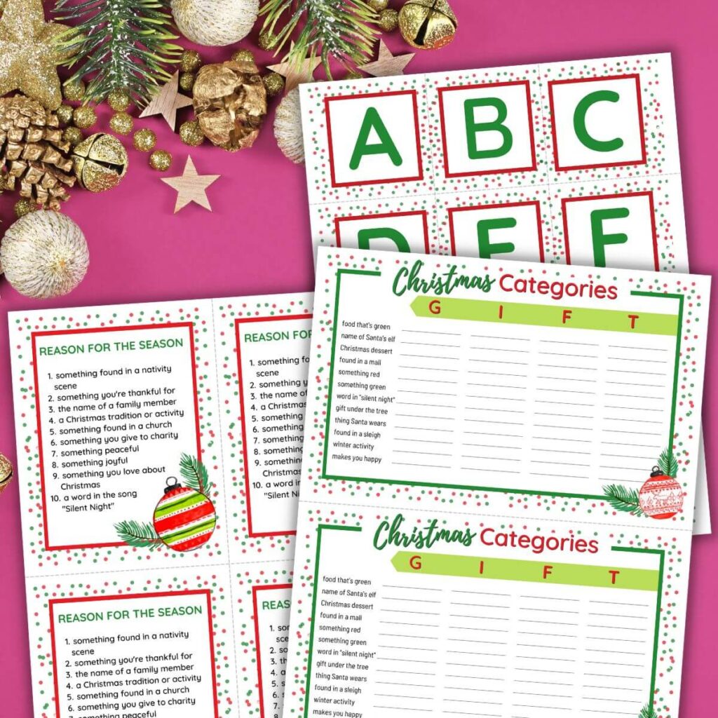 Christmas scattergories game PDF