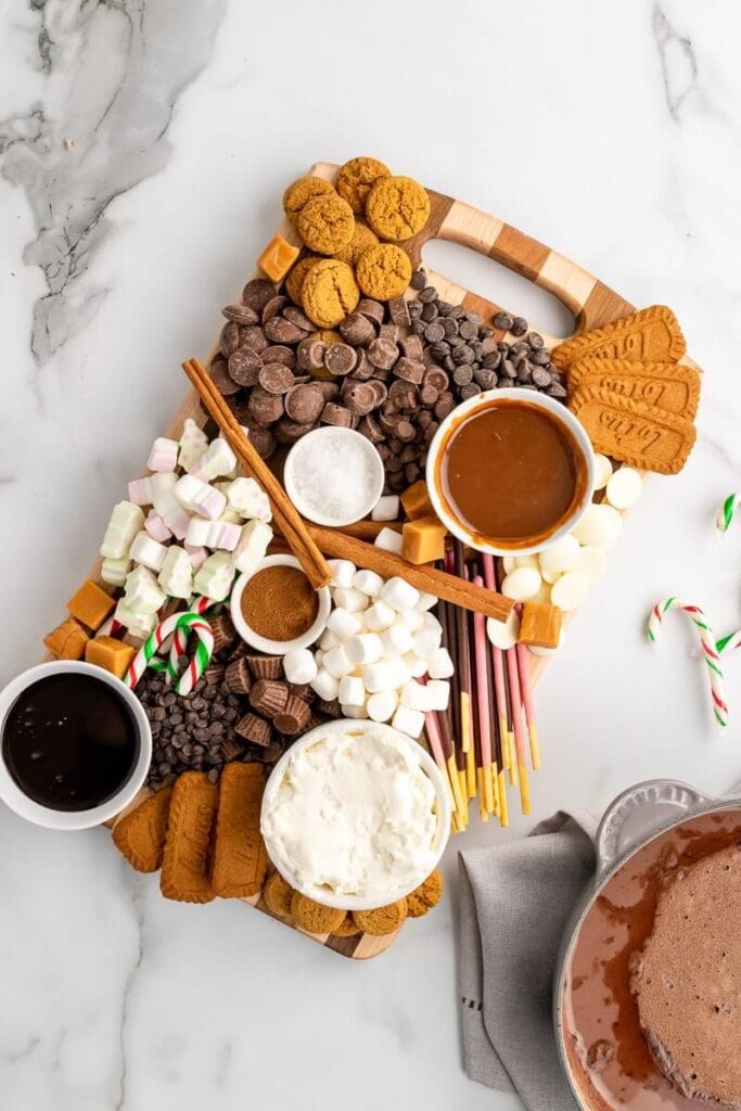 hot chocolate dessert board