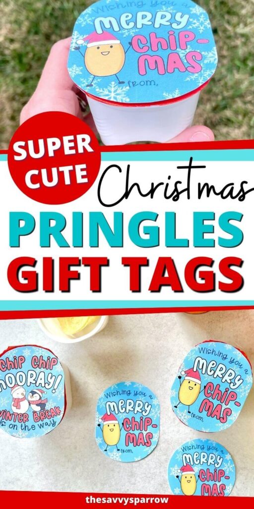 Pringles Christmas gifts for kids with printable gift tags