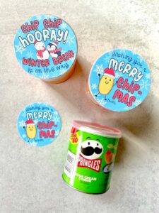 Pringles Christmas Gifts for Kids with Printable Chip Gift Tags