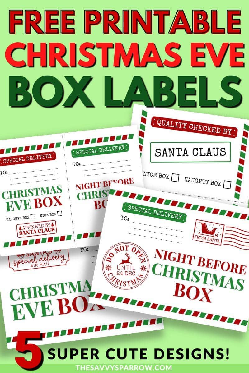 Free Printable Christmas Eve Box Labels For The Night Before Christmas 