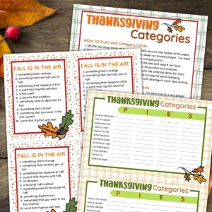 Printable Thanksgiving Scattergories - Fun After-dinner Game!