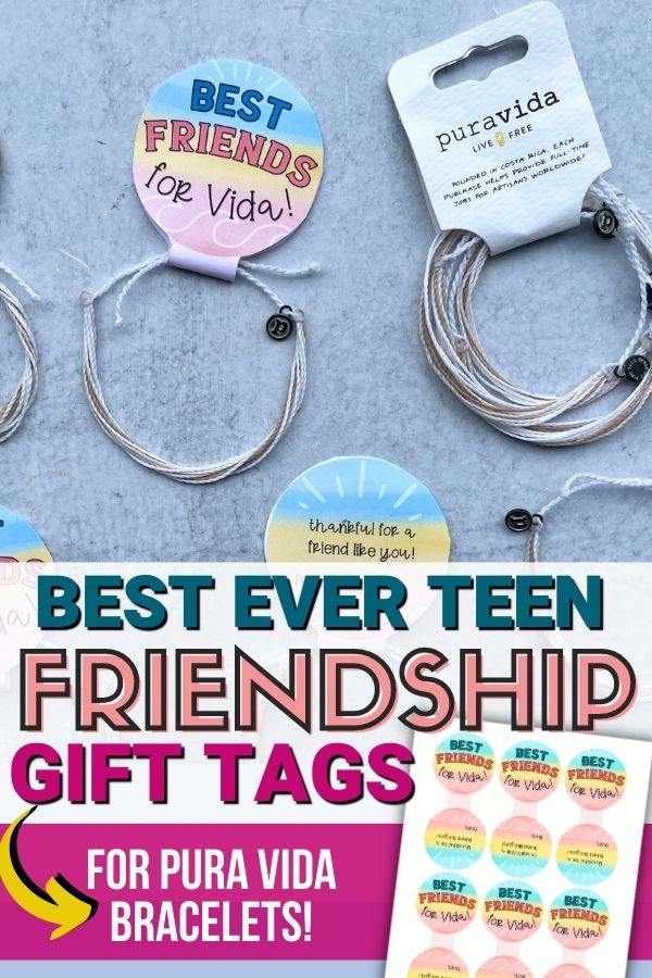 friendship bracelet gift tags for teen friend gifts