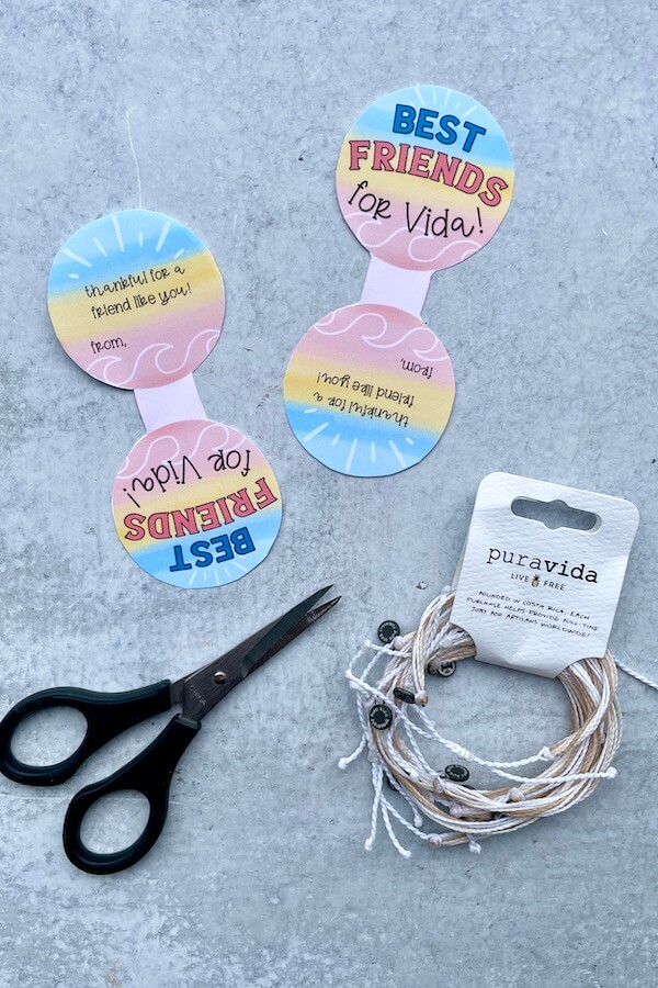 printable best friend gift tags for pura vida bracelets