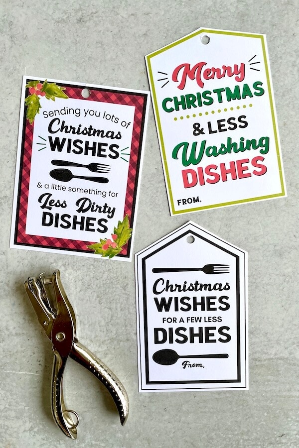 3 printable Christmas gift tags for paper plates neighbor gifts