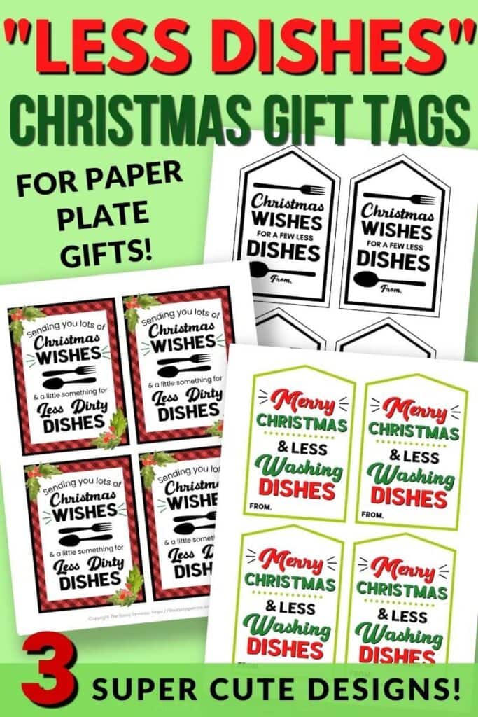 printable Christmas gift tags for paper plate gifts for neighbors