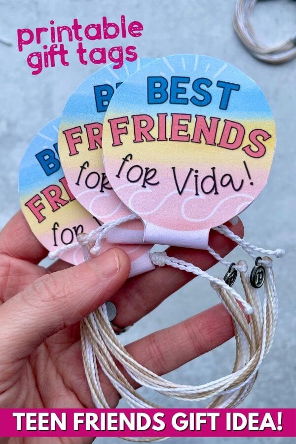 friendship bracelet gift tags for teen girl gifts