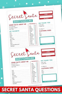 Free Printable Secret Santa Questionnaire & Envelopes!