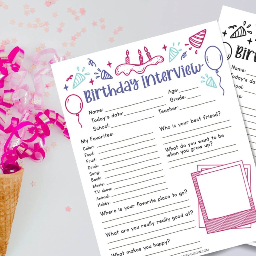printable birthday interview questions