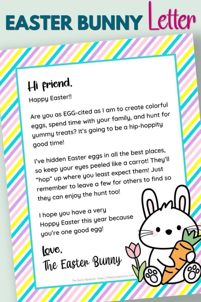 Easter Bunny Letters To Print