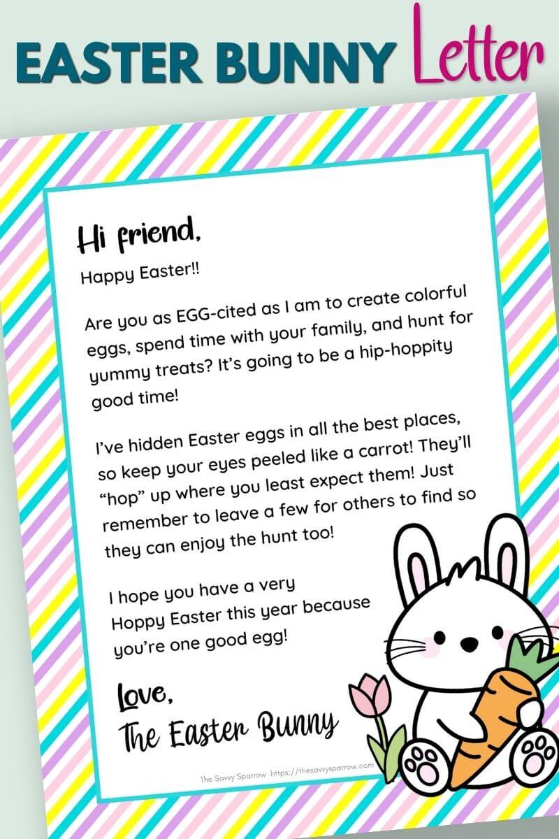 Free Printable Easter Bunny Letter - 4 Letter Templates for Kids!