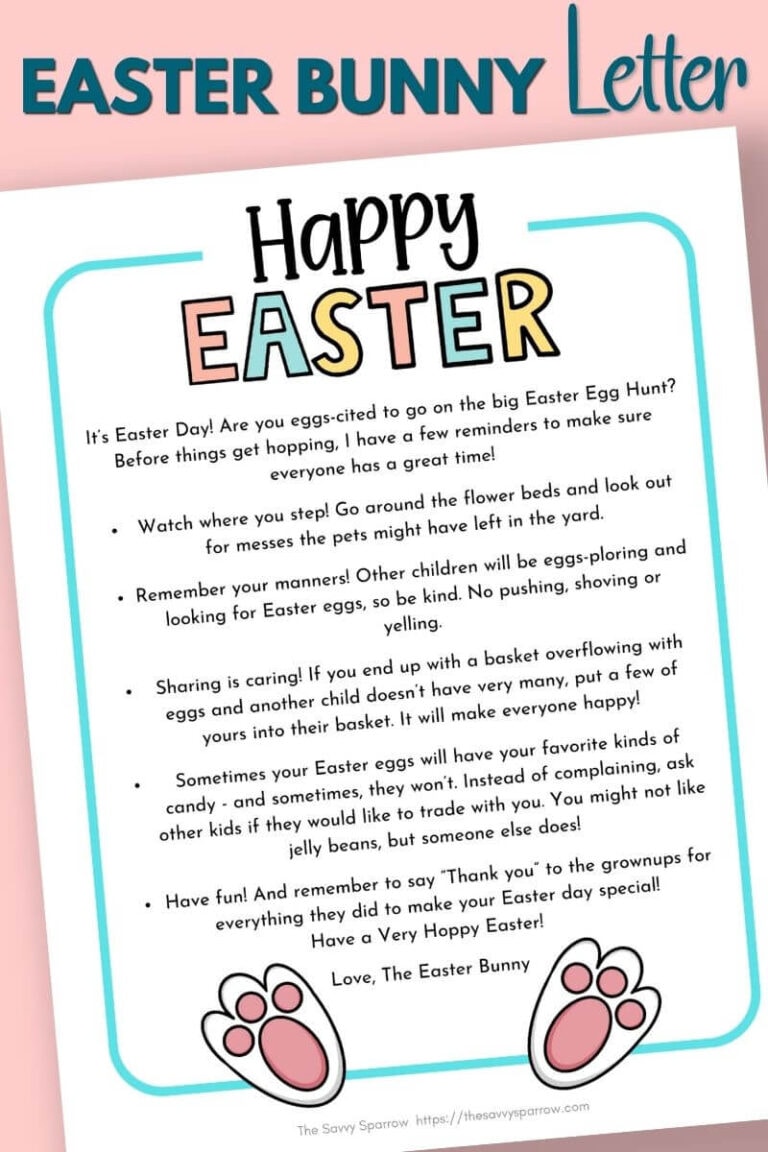 Free Printable Easter Bunny Letter - 4 Letter Templates for Kids!