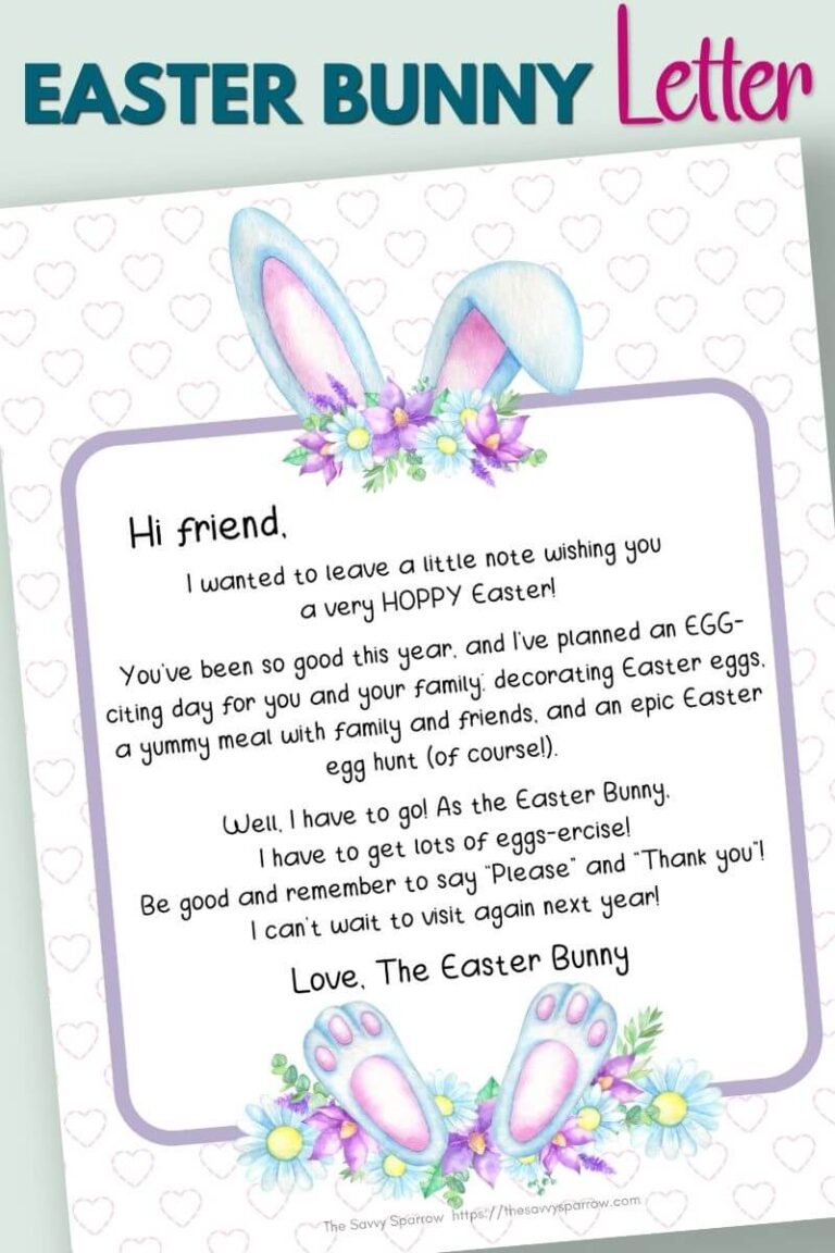 Free Printable Easter Bunny Letter - 4 Letter Templates For Kids!