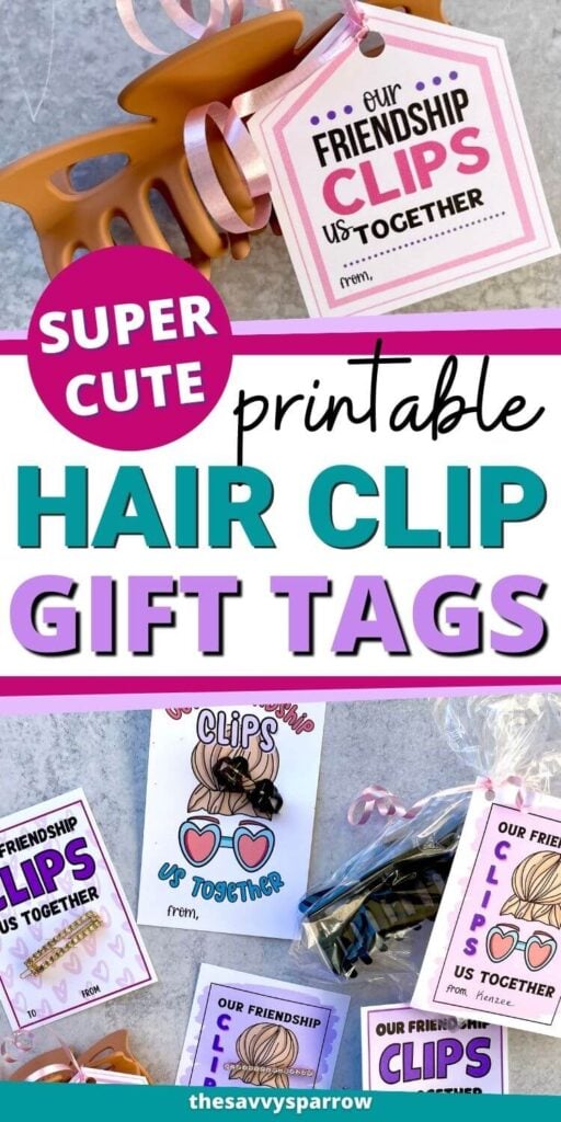 printable hair clip gift tags