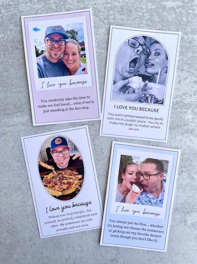 printable photo cards that say I love you because