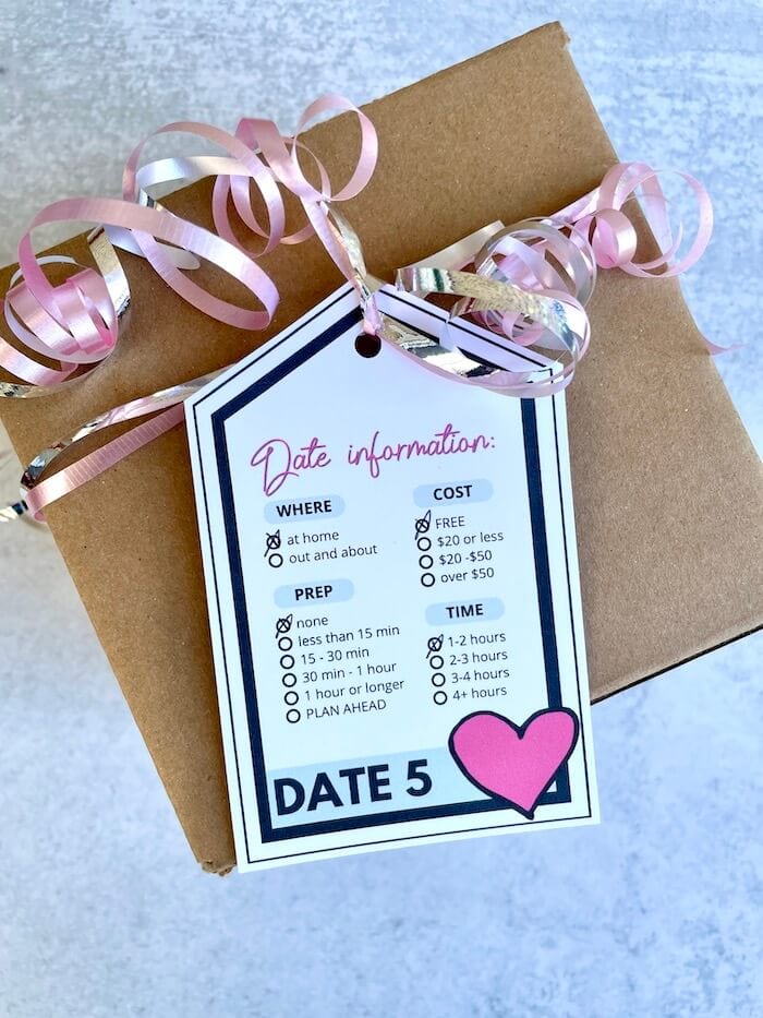 printable year of dates gift tag that says date 5