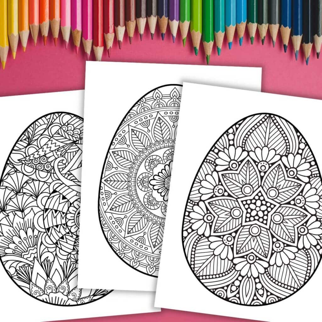 Easter egg mandala coloring pages