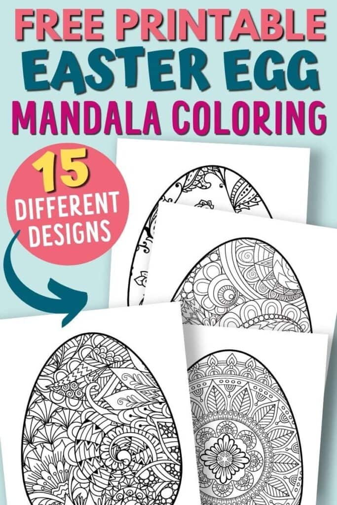 free printable Easter egg mandalas to color