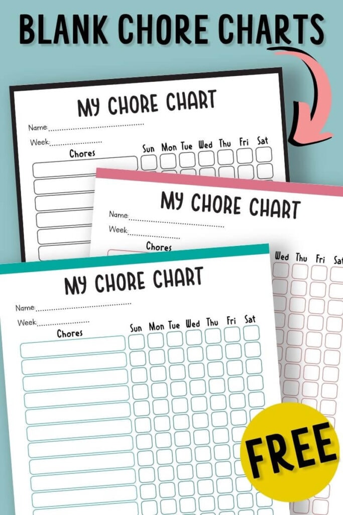 printable chore chart templates for kids