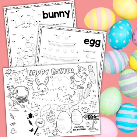 free printable Easter activity sheets and placemats