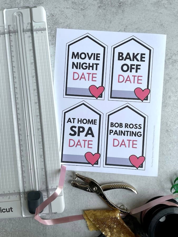 free printable gift tags to use for DIY date night gift baskets