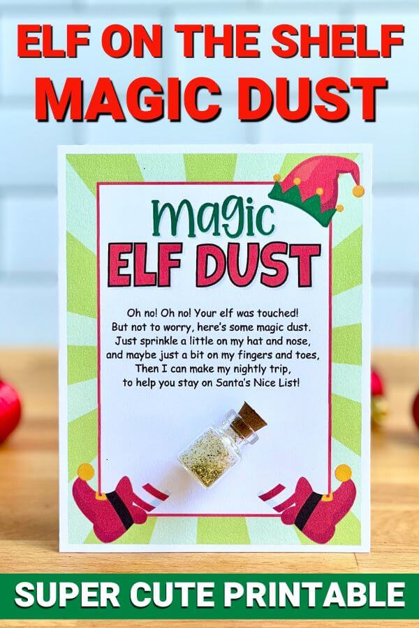 magic elf dust printable with poem