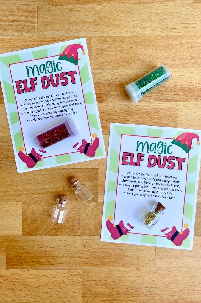 Make Magic Elf Dust with this Printable (When the Elf is Touched!)