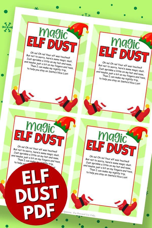 Make Magic Elf Dust with this Printable (When the Elf is Touched!)