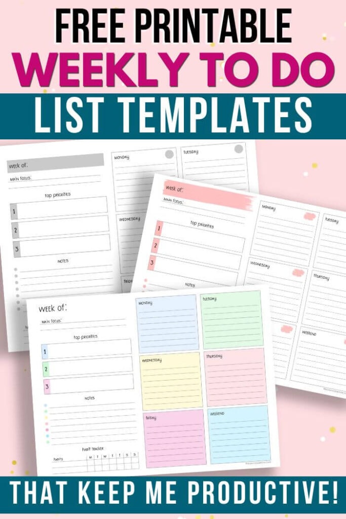 free printable weekly to do list templates