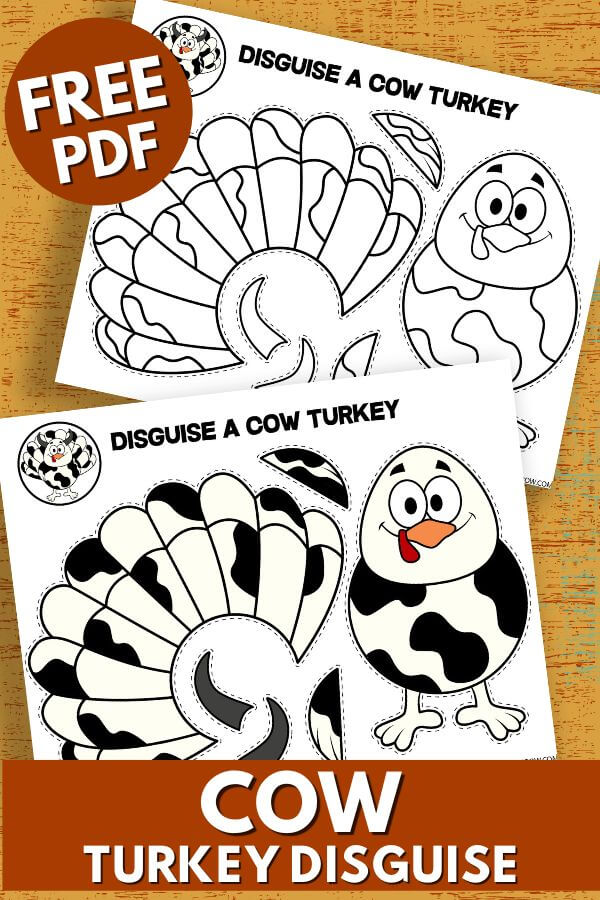 cow turkey disguise template