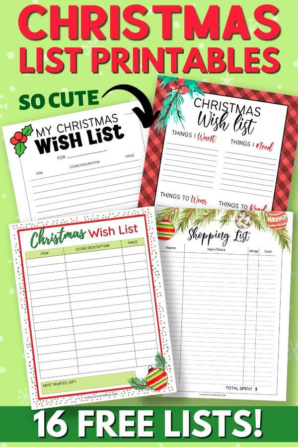 Printable Christmas Wish List Template