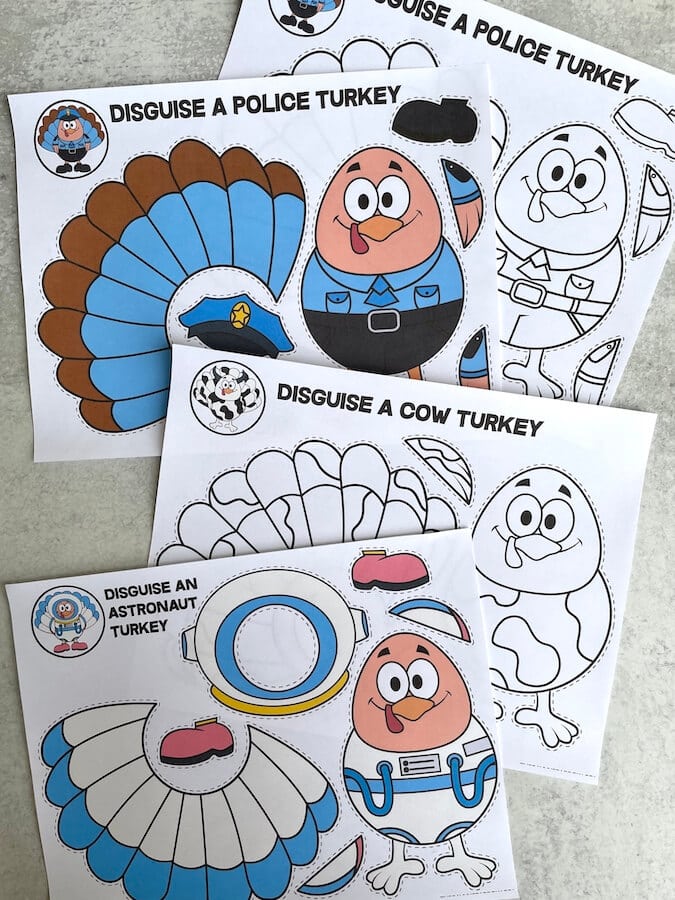 free turkey disguise printable crafts