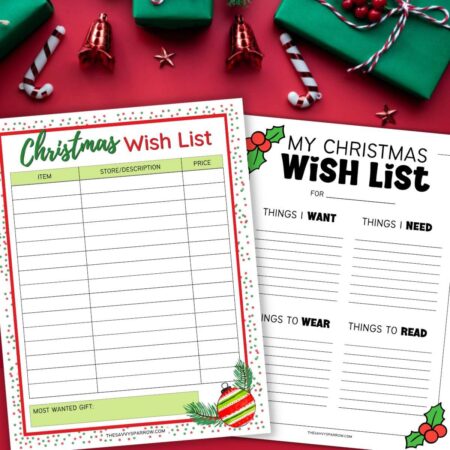 printable Christmas list templates