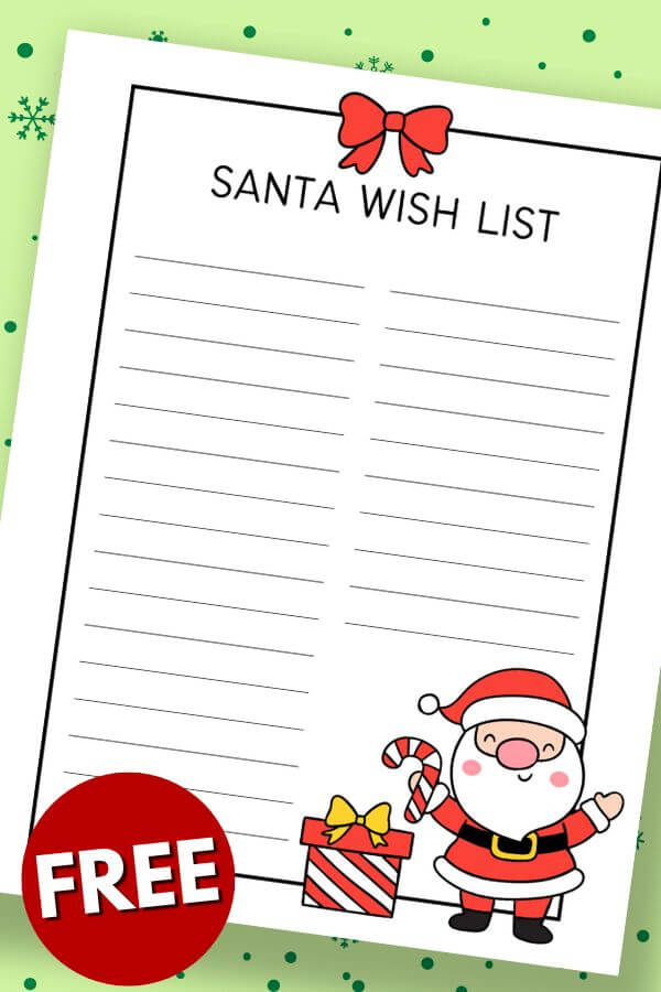 printable Santa wish list template