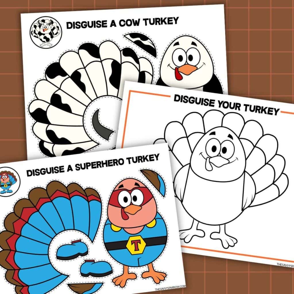 disguise a turkey template printable