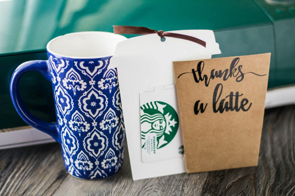 coffee cup gift card holder Cricut craft