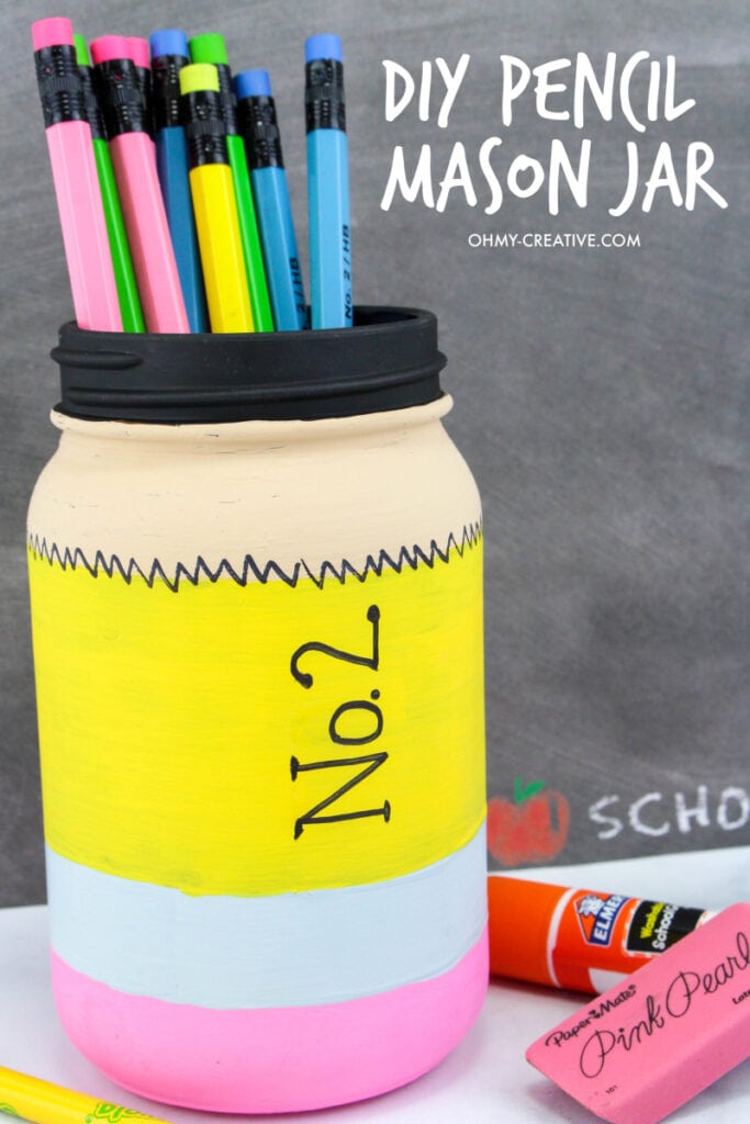 DIY pencil mason jar for teacher gifts