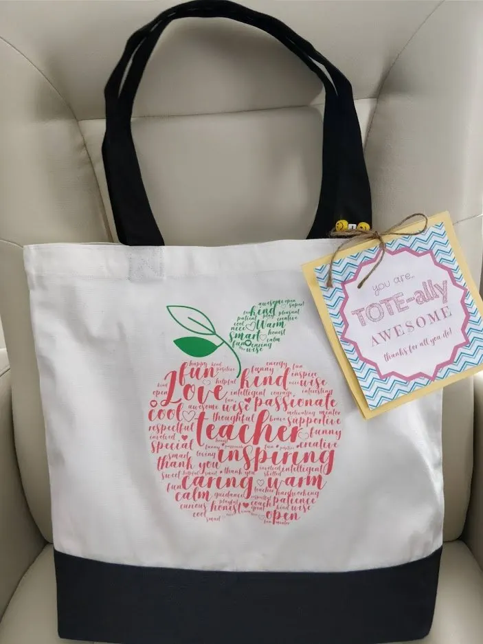 DIY teacher tote bag