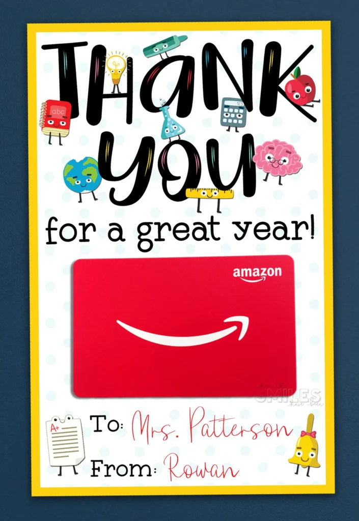 teacher appreciation gift card holder