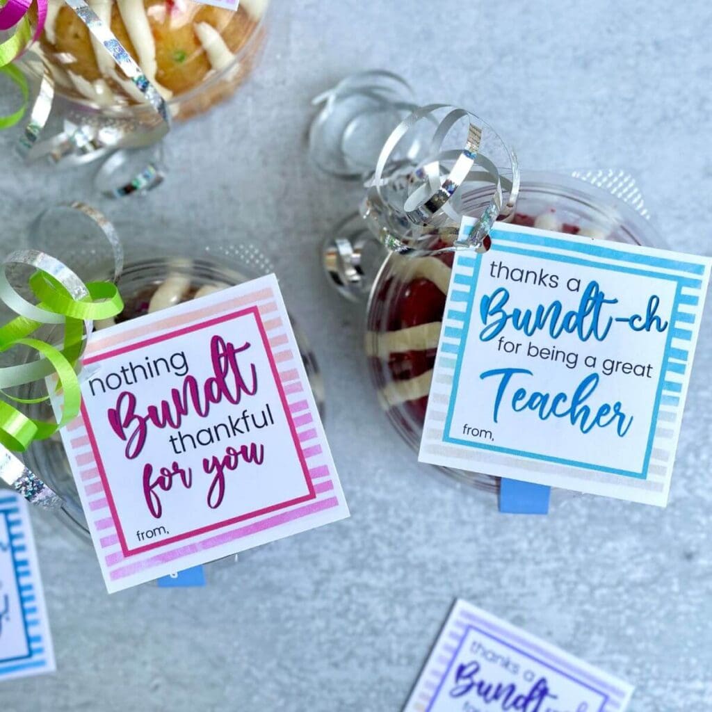 nothing bundt cake gifts for teachers that say thanks a bundtch