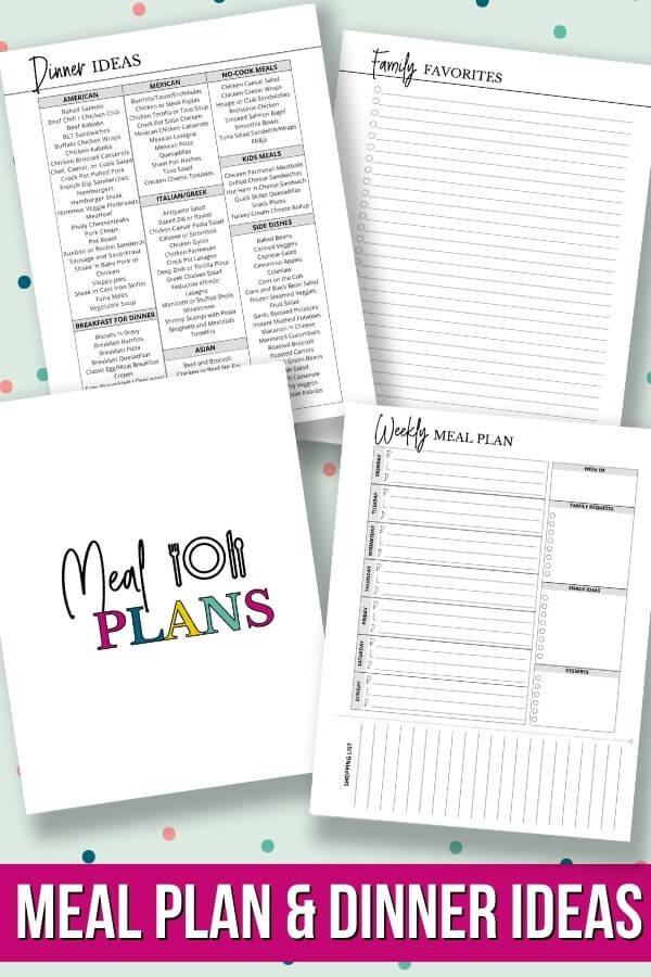 printable meal planner templates