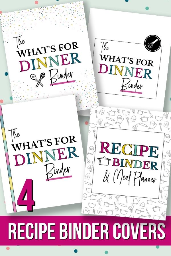 printable recipe binder covers