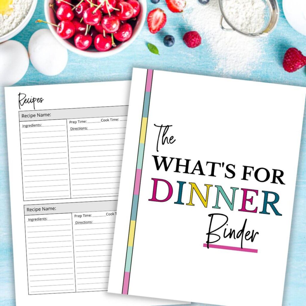 DIY Recipe Book Printable Binder Pages