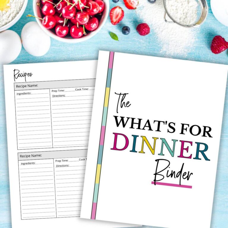 printable recipe binder pages
