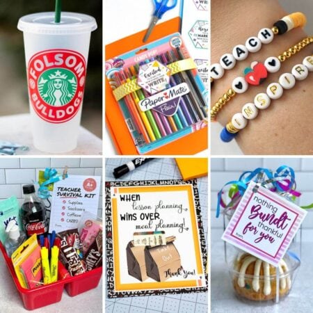 collage of back to school teacher gifts