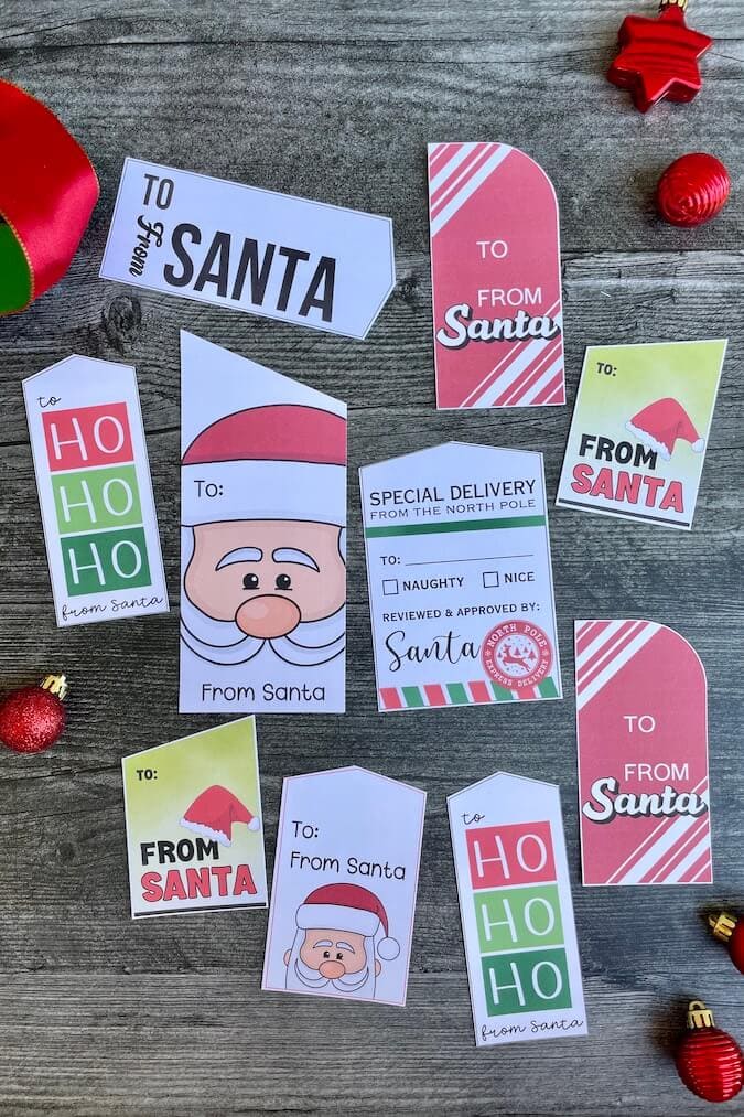 Free Printable Santa Tags - 7 Gift Tag Designs to Choose From!