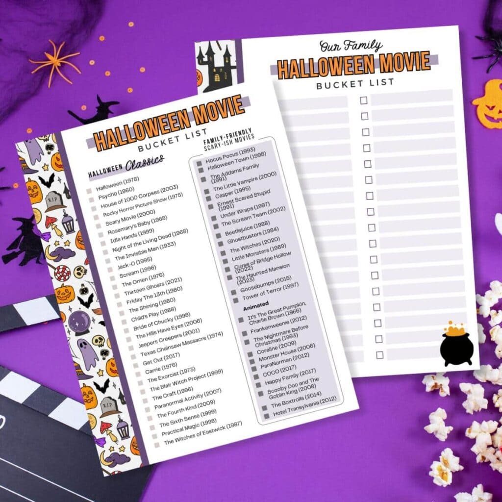Halloween movie bucket list PDF