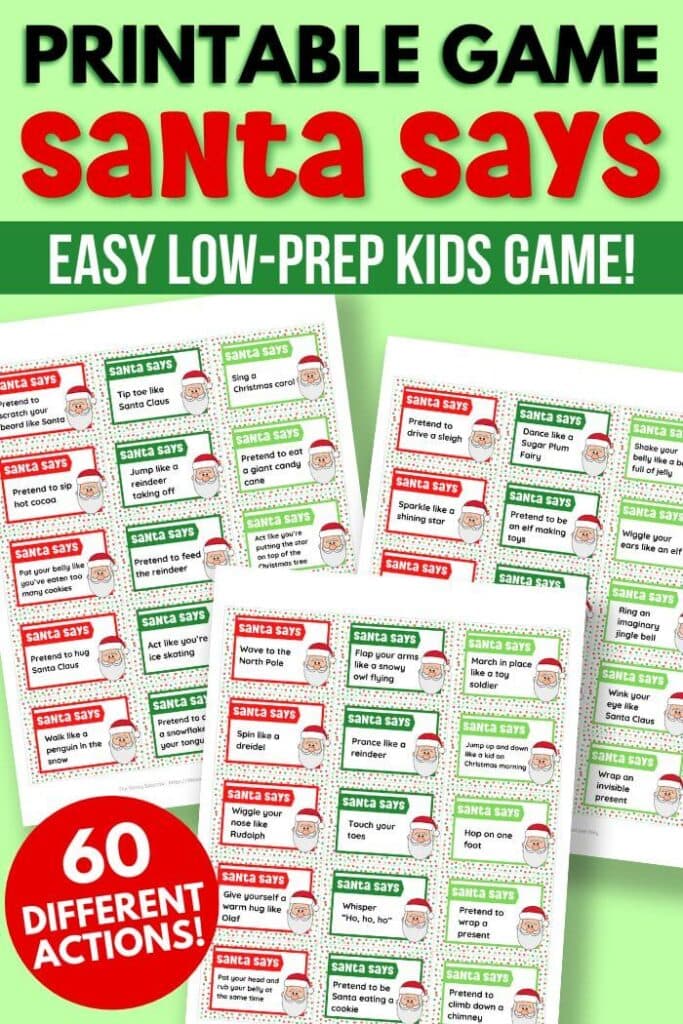 Santa says printable game