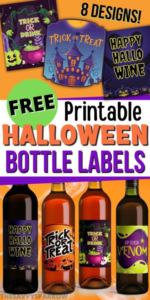 free printable halloween wine bottle labels