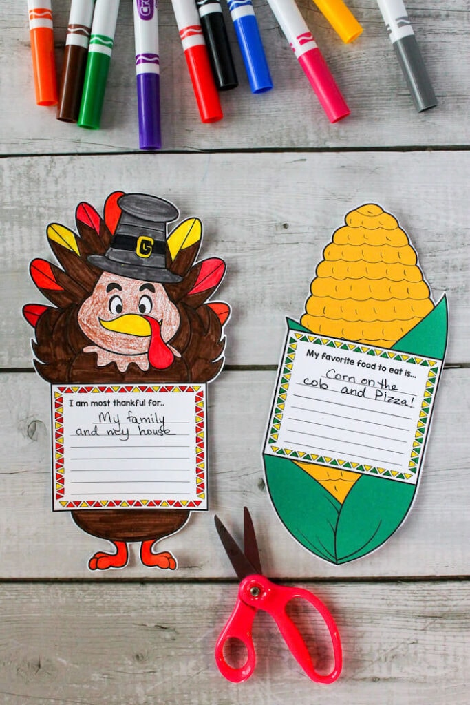 I am thankful for Thanksgiving writing prompt crafts